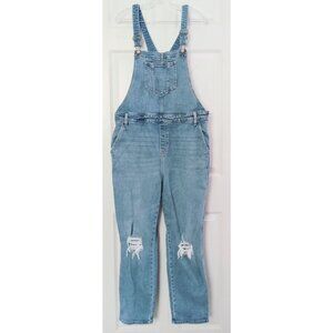 Old Navy Factory Distressed Women Bib Overalls Side Zip Size 18